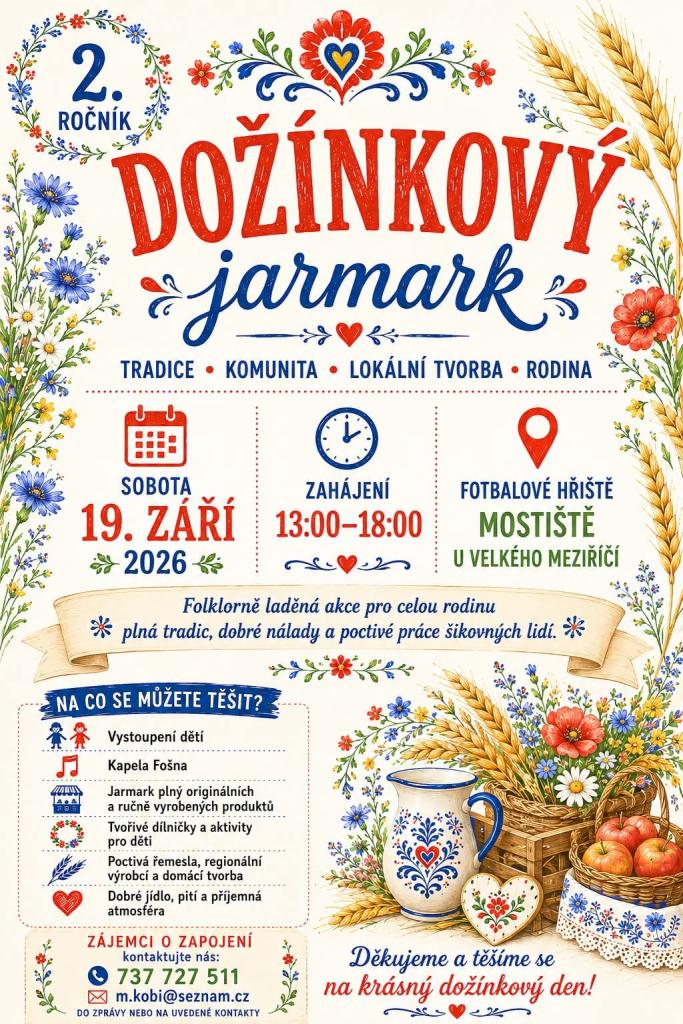 Dožínkový jarmark Mostiště